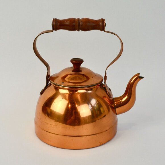 ODI Portugal Copper Teapot Wooden Handle Vintage - Picture 2 of 12